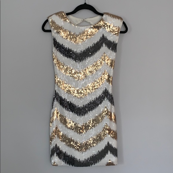 As U Wish Dresses & Skirts - As U Wish Women's Sequin Chevron Dress Small
